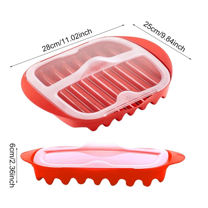 Microwave Bacon Tray with Splatter Lid, Bacon Rack, Microwave Easy