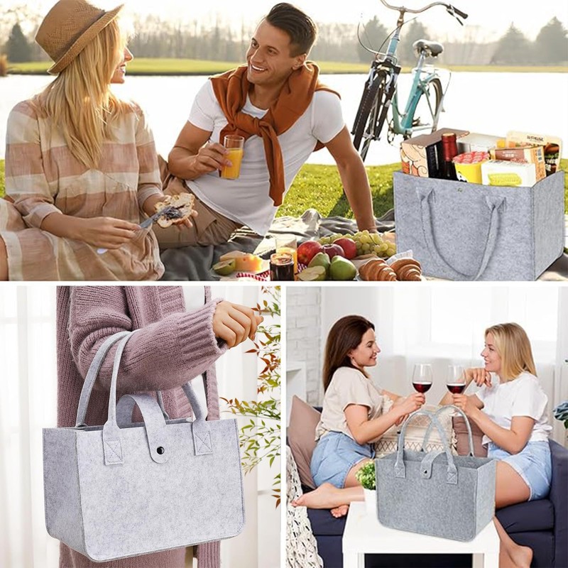 Felt Shopping Bag, Pack of 2, Felt Bag, Shopping Bag,