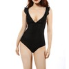 Soyml Women's One Piece Swimsuit Ruffle Solid Monokinis Tummy Control