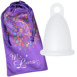 【メルーナ クラシック】リング型の持ち手 月経カップ MeLuna ドイツ製 折りたたみやすく開きやすい 一般医療機器 (XLサイズ, ホワイト(無色))