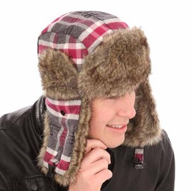 Socks Uwear New Mens Womens Unisex Fur Plaid Check Trapper Warm Winter Thermal Hat A821 Grey 57cm