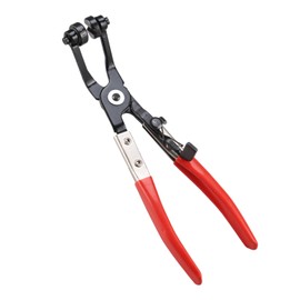 BOOMSTART Angled Hose Clamp Plier, 220mm Spring Hose Clamp Plier, Self-Locking Hose Clip Removal Plier with Ratchet for Car Repair