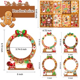 24 Sets DIY Paper Photo Frames-Snow Globe - Winter Bulletin Board Decorations DIY Fun Gingerbread Photo Frame Christmas Ornaments Hanging Decorations for Christmas Classroom Home Holiday Party Decor