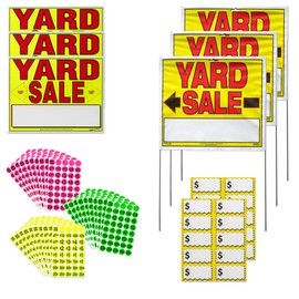 Sunburst Systems 3037Yard Sale Kit Name: Double-Sided 14"x22" Yard Sale Sign with Stakes, Tags, and Price Stickers 14"x22"