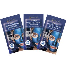 Beauty Sanpo Starkle Diamond Glitter Blue Face Pack Set, 0.4 oz (10 g) x 3 Masks