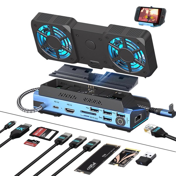 10-in-1 USB C Gaming Docking Station for Steam Deck OLED/ROG