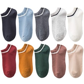 CROWNEW Women's Socks, Foot Cover, Short Socks, Cotton, Breathable, Sweat Absorbent, Antibacterial, Deodorizing, Business Casual, #5 (colorful 10 pairs)