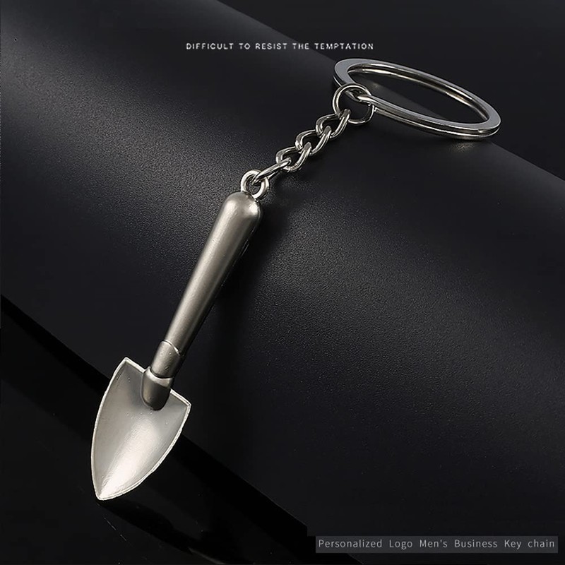 luzen 6Pcs Alloy Metal Shovel with Key Ring Creative Mini