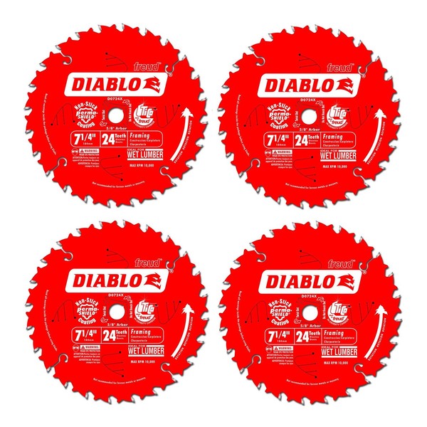 Diablo Freud D0724X 7-1/4-Inch 24 Tooth ATB Carbide Framing Saw