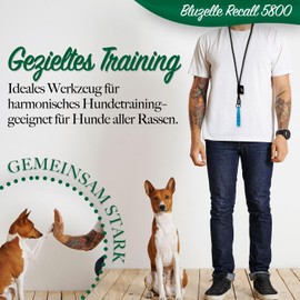bluzelle Recall 5800 Professional Dog Whistle with Strap for Dog Training, Whistle Made of BPA-Free Plastic, Adjustable Polyester Neck Strap, Standardised Frequency 5800 Hz, Dog Recall, Colour: Light