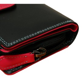 Gamekeepers Cottage gifts Auto Shotgun Ladies Leather Purse with Coin Pouch RFID Safe Black & Pink Gift 14