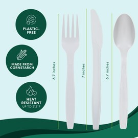 Disposable Cutlery Set – 180 Pcs Heavy-Duty Forks, Knives & Spoons – BPA-Free, Heat-Resistant (248°F), Durable & Strong – Best Alternative to Plastic Utensils for Catering, BBQs, Takeout & Events