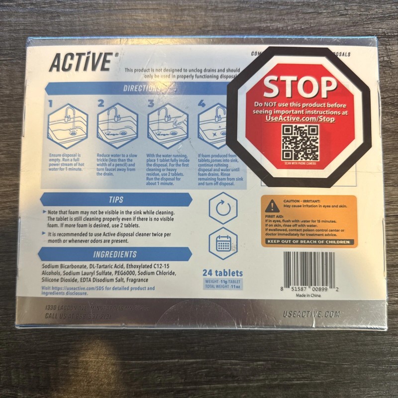 Active DISPOSAL Cleaner & Deodorizer 24 Tablets