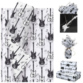 100 Sheets Guitar Tissue Paper Music Tissue Paper Electric Guitar Gift Wrap DIY Craft Art Tissue for Birthday,Music Themed Party,20"×14"