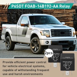 2 Pcs P6SDT FOAB-14B192-AA Relay - 12VDC 40A 5 Pins, Fit for Ford Models, Ensure Stable Operation of Automotive Electrical Systems