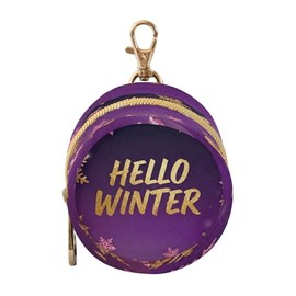 Hello Winter - Funda para chupetes con diseño de copo de nieve y color dorado y morado, para chupones