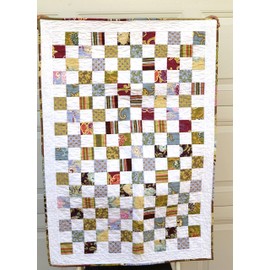 Colorful Floral Patchwork Quilt, Wall Hanging or Table Topper