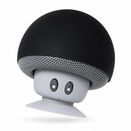 MONTY SOUL - Portable Mini Mushroom Bluetooth Speaker - Compact Wireless Speaker for Home and Travel - Bluetooth 5.3 Portable with RGB Lights (Mushroom 3W) (Black)