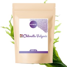 Nutritec 100% Chlorella Vulgaris 1000 pellets - 500 mg algae per pellets without additives, high dose, vegan - 5000 mg chlorella, 112.5 mg chlorophyll, 20 mg caroteniode per daily dose