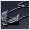 Xusamss Punk Rock Titanium Steel Wings Eagle Pendant Necklace,24inhes Link