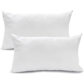 Pillow for Bed 40 x 60 cm Pillow Set of 2 Inner Cushions Hypoallergenic Anti-Dust Mite Soft Cushion Filling with Pillowcase Cotton and Polyester Removable and Washable Sleeping Pillow for Home / Hotel
