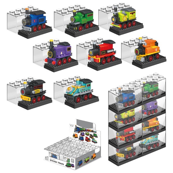 EKIND Small Particle Mini Steam Train Building Blocks Set, Small