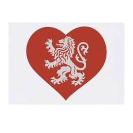 'Lion Love Heart' Temporary Tattoo - Water Resistant, Skin-Safe, Non-Toxic Transfer (TO00084861)