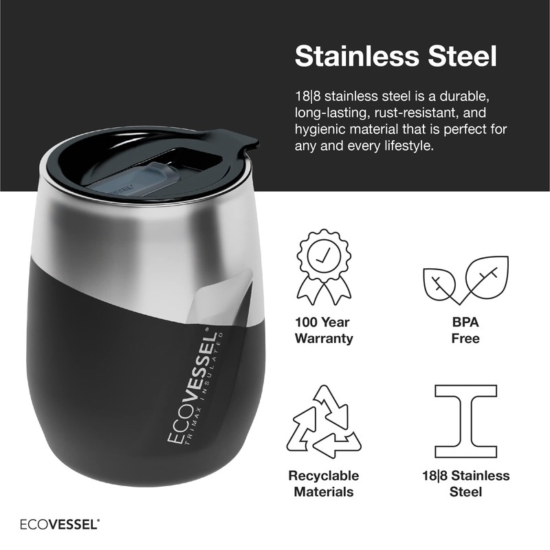 EcoVessel Port 296ml Triple Insulated Stainless Steel Hot or Cold
