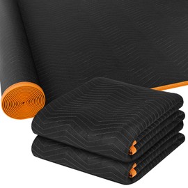 Aliceset 2 Pcs 80 x 144'' Extra Large Moving Blankets Heavy Duty Packing Blankets Quilted Shipping Furniture and Storage Pads Thick Furniture Pads for Wrapping Moving Protecting Supplies, Black