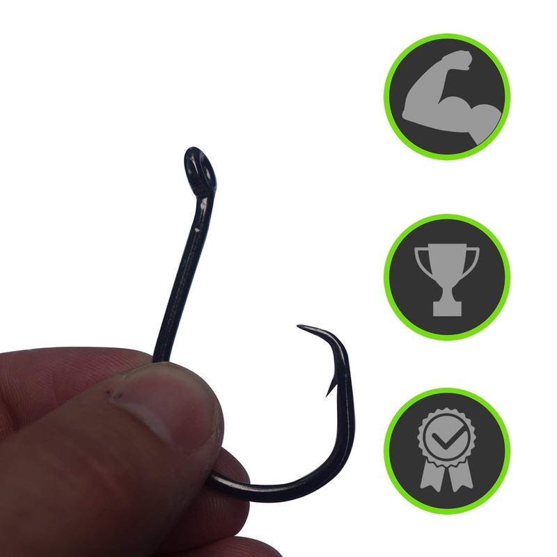 Heavyweight Catfish Hooks - Offset Octopus Circle Hooks - Pre-Tied