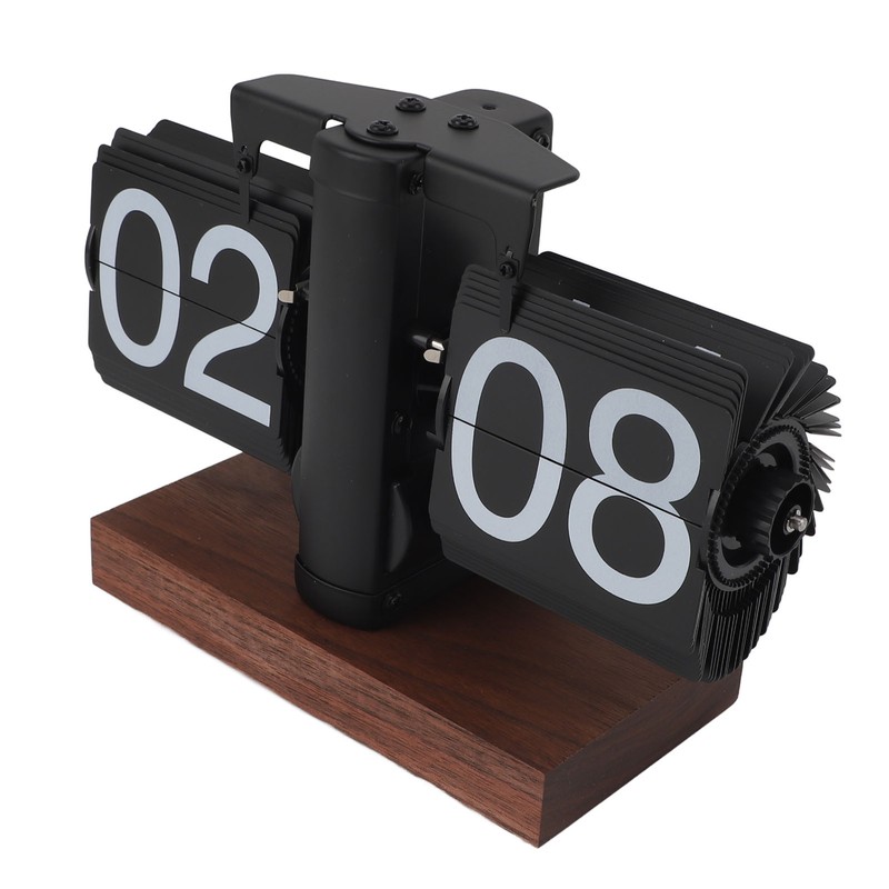 Flip Desk Clock Vintage 24 Hours Anti Slip Base Rotary