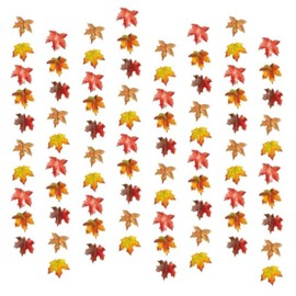 8 Pack Artificial Maple Leaf Vine,Fall Maple Leaves Garland Fake Leaves Autumn Leaves Garland Hanging Plant Vine for Bedroom Wall Decor Wedding Party