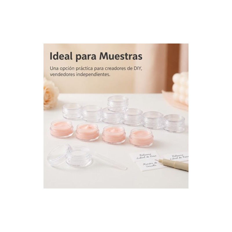 Frascos de Plastico con Tapa 100pcs Envases para Viaje, Mini