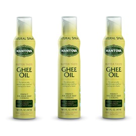 Mantova Ghee Butter Spray - High in Naturally Balanced Omega Fatty Acids, Blended with Olive Oil and Avocado Oil for Healthy Cooking, Perfect for High-Heat Cooking, Baking, and Grilling, 5 Fl Oz (Pack of 3)