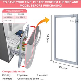LXun Upgraded 34.65x24.13" 5304501270 Refrigerator Freezer Door Gasket Compatible with Frigidaire Electrolux Kenmore Refrigerator Door Seal Part 241778308 AP5981856 4246532 PS11704172 EAP11704172 Part