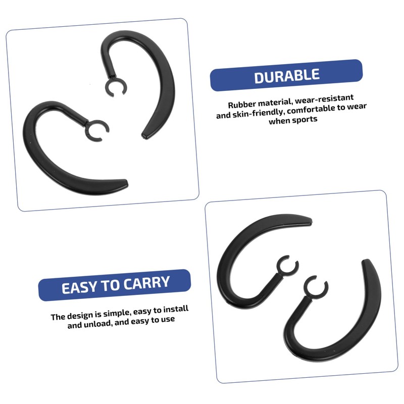 KONTONTY 2pcs Replacement Ear Hooks for Earpiece Rubber Design Slip
