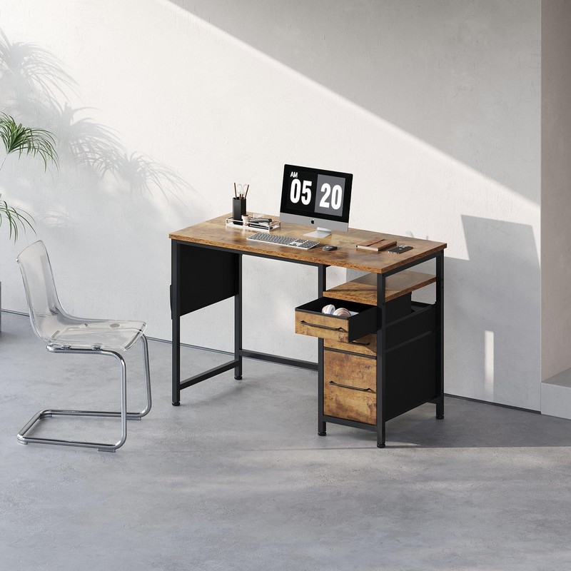 Ｍａｉｈａｉｌ Maihail Small Desk with Drawers, 40 inch Computer Desk