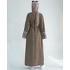 Embroidered Muslim Abaya Long Sleeve Dubai Dress Turkish Robe Zipper