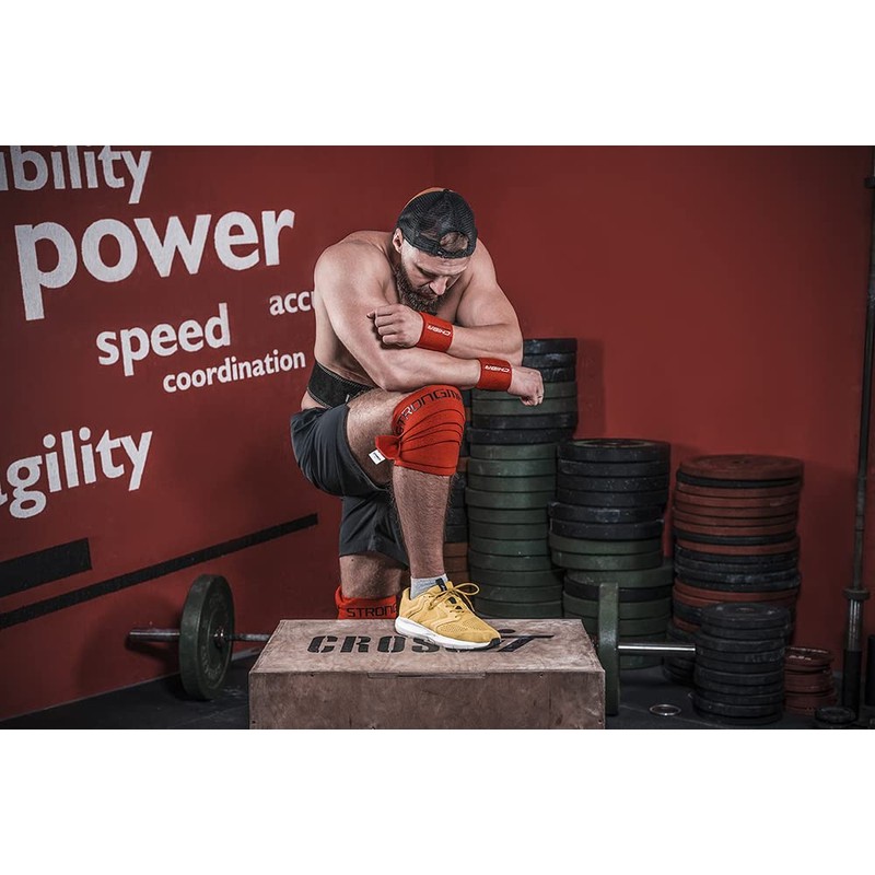Chiba Unisex's Strongman Knee Wrap Glove, Red, Size EG