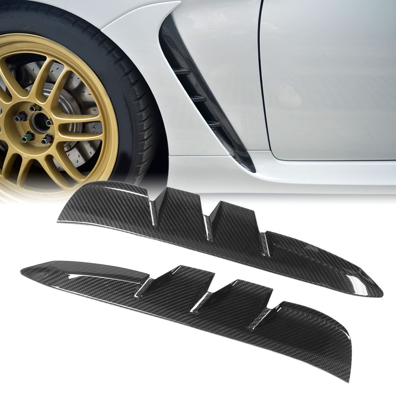 2PCS Side Vent Frame Cover Dry Carbon Fiber Material Replacement