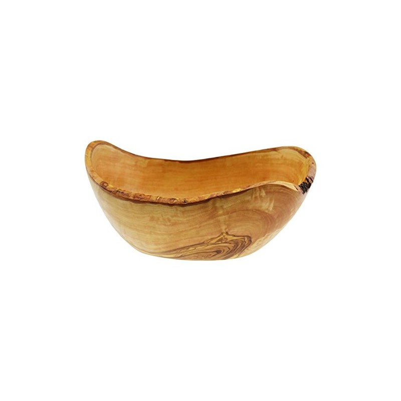 Olive Wood Ovale rustikale Schüssel für Salat/Obst, Holz, Getreide/Natur, 24