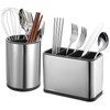 NIMBLOOM 2 PCS Kitchen Utensil Holder Set, Stainless Steel Countertop