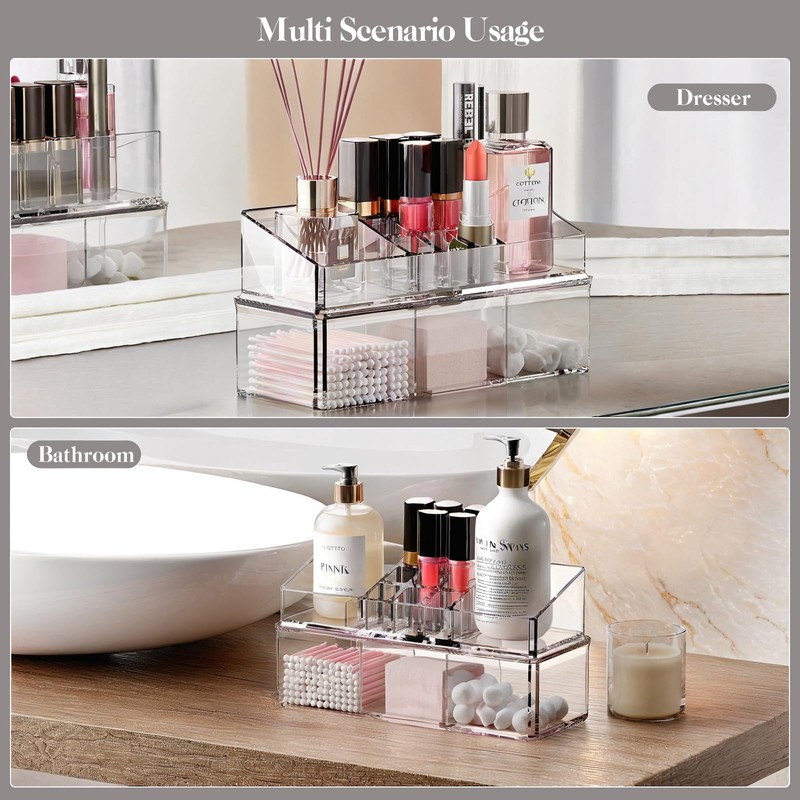 PAVSTINE Double Blanket Cotton Pad Dispenser, Cotton Bud Container, Cotton