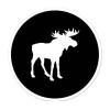 Sticker Chest Moose Circle Black car bumper sticker decal 4"