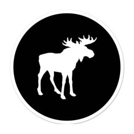 Sticker Chest Moose Circle Black  car bumper sticker decal 4" x 4"