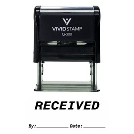 Received by Date Self Inking Rubber Stamp (Black Ink) Large