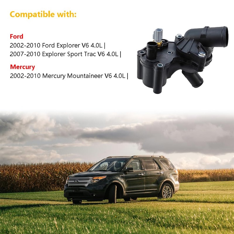 Thermostat Housing Kit Assembly w/Sensor | Fit for Ford Explorer