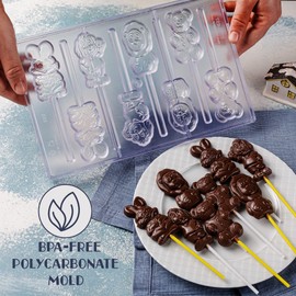 Crystalia Polycarbonate Egg Chocolate Molds 10 Independent 3D Clear Cavities for DIY, Easy Release, Food Grade (Animals Shaped)