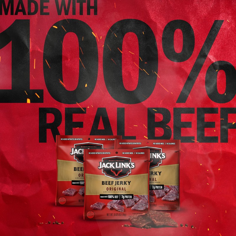 Jack Link's Beef Jerky, Original, Multipack Bags - Flavorful Meat
