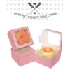 Gcardist Pink Bakery Box with Window 30Pcs 10.2x10.2x6.4cm Pink Cookie